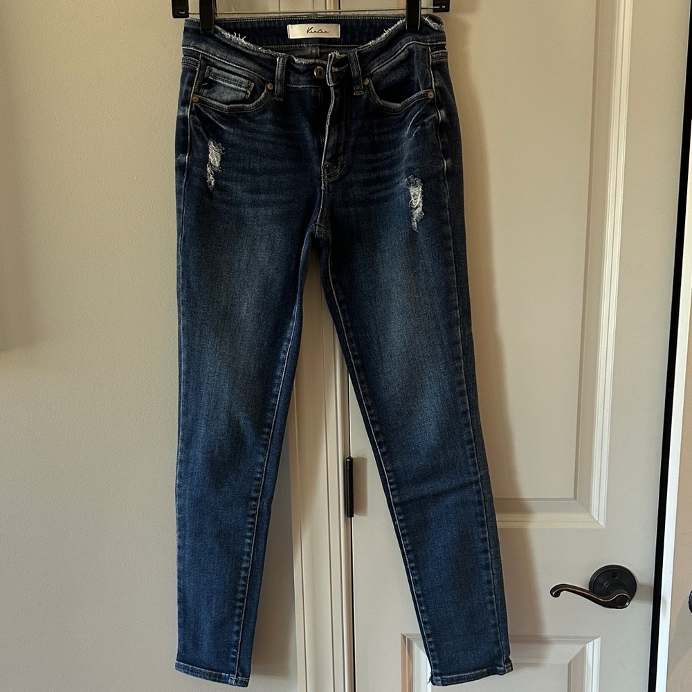 KanCan Distressed Dark Blue Skinny Jeans